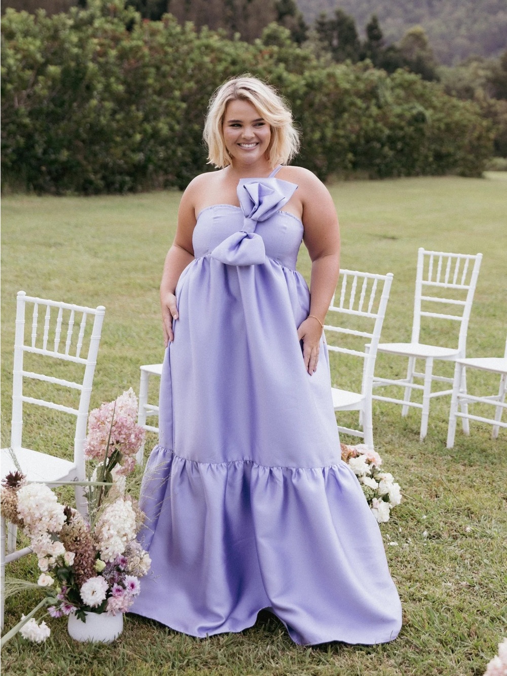 Betina Bow Front Maxi Dress - Petal + Pup size Large NWT